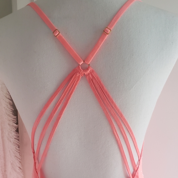 Victoria's secret bright coral sheer slip dress. - Picture 3 of 5